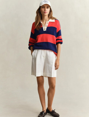 Gant Tailored Linen Blend Shorts - White - 44 White 44