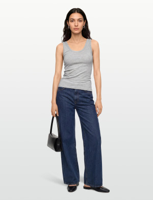 Gant Slim Ribbed Tank Top - Grey - XL