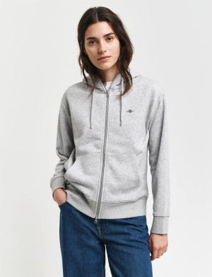 Gant Shield Zip Hoodie - Grey - S