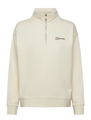 Gant Script Half Zip Sweat - Cream - S Cream S