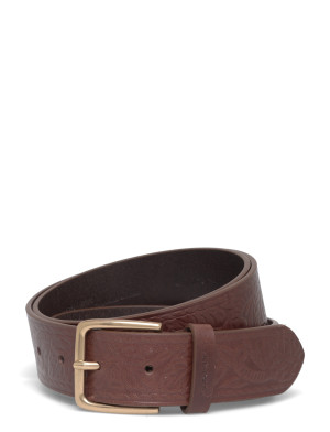 Gant Allover Patterned Leather Belt - Brown - 110