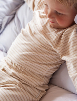Geggamoja Two Pcs Pyjamas Classic - Beige - 146-152