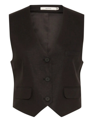 Gestuz Elarahgz Linen Waistcoat   36 Black 36