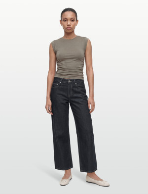 Gina Tricot Low Wide Petite Jeans - Navy - 34
