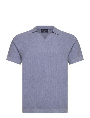 Hackett London Riviera Knit Ss Polo   XXL Blue XXL