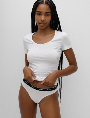 HUGO Triplet Thong Stripe - White - XS
