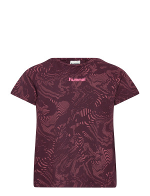 Hummel Hmljr Aop A-Shaped T-Shirt   116 Burgundy 116