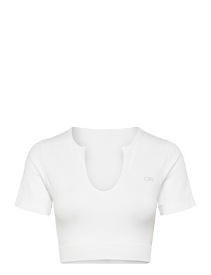 ICANIWILL Ribbed Define Seamless Cropped T-Shirt   XS White XS