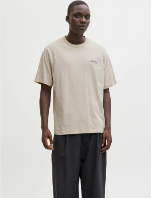 Jack & Jones Jjearchive Graphic Tee Ss O-Neck Noos - Beige - M Beige M
