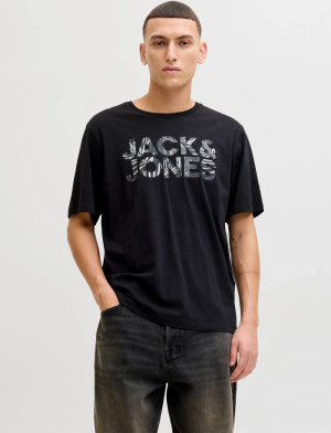 Jack & Jones Jjejeff Logo Tee Ss Sn - Black - XXL