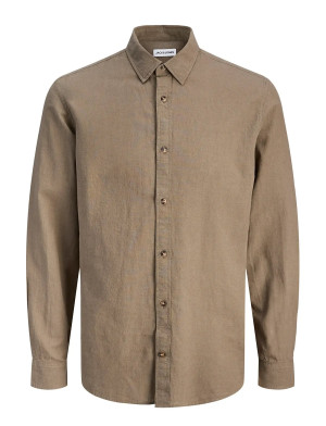 Jack & Jones Jjesummer Linen Blend Shirt L/S Sn   XXL Brown XXL