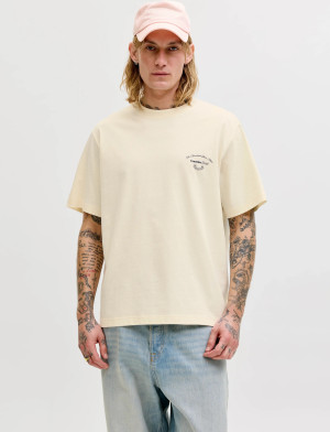 Jack & Jones Jormontauk Photo Back Tee Ss Cn - Cream - M Cream M