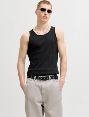 Jack & Jones Jorcotedazur Pointal Tank Top - Black - L