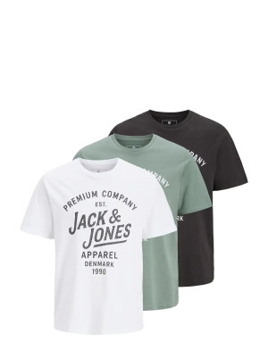Jack & Jones Jprbluzane Ss Tee Fst 3Pk Mp   L White L