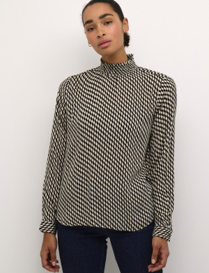 Kaffe Kaamber Smock Blouse Printed - Black - 34