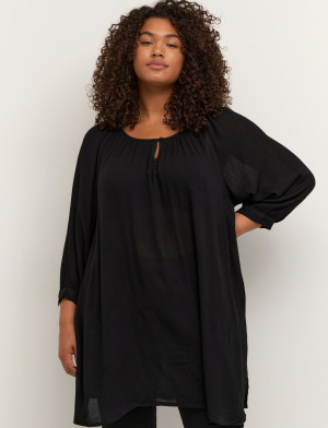 Kaffe Curve Kcami 3/4 Sl Tunic - Black - 48 Black 48