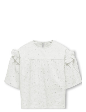 Kids Only Kogdaisy S/S Emb Anglaise Shirt Wvn   140 White 140