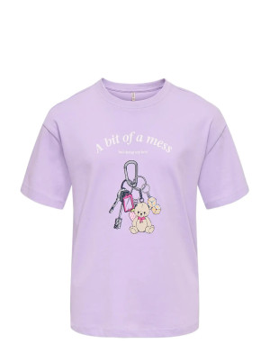 Kids Only Kogvivvi Life S/S Loose Lovely Top Jrs   122-128 Purple 122-128