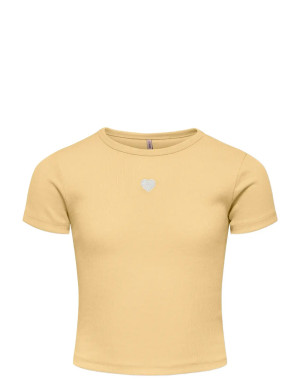 Kids Only Kogelva June Emb S/S Tee Cs Jrs - Yellow - 158-164