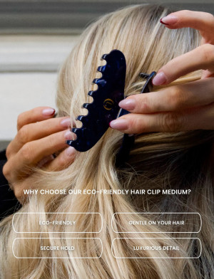 Lenoites Claw Clip Medium, Midnight Blue - Navy - ONE SIZE