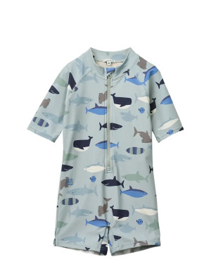 Liewood Max Printed Shortsleeve Swim Jumpsuit - Blue - 110 Blue 110