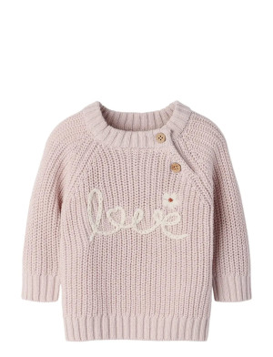 Lil'Atelier Nbfemlen Emb Ls Knit Lil - Pink - 86