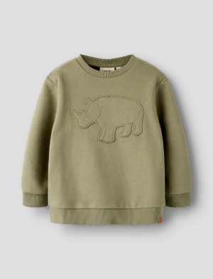 Lil'Atelier Nmmilondon Rol Ls Loose Sweat Lil - Khaki green - 98