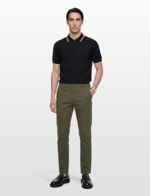 Lindbergh Superflex Chino Pants - Khaki green - XXL