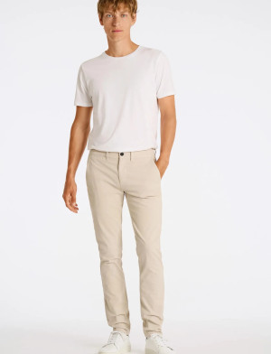 Lindbergh Structure Superflex Chinos - Cream - 30 x 30