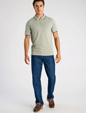 Lindbergh Polo Shirt W. Contrast Piping - Green - XXL