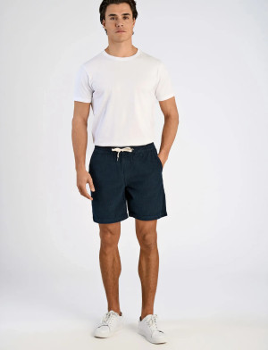 Lindbergh Corduroy Shorts - Navy - M