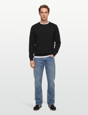 Lindbergh O Neck Recycled Yarn Knit - Black - XL
