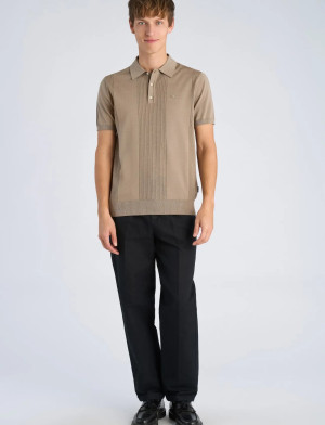 Lindbergh Structure Polo S/S - Beige - S
