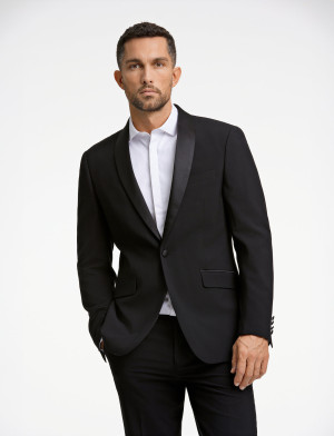 Lindbergh Black Superflex Tuxedo Blazer - Black - 48 Black 48