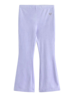 Lindex Flared Leggings In Velour   92 Purple 92