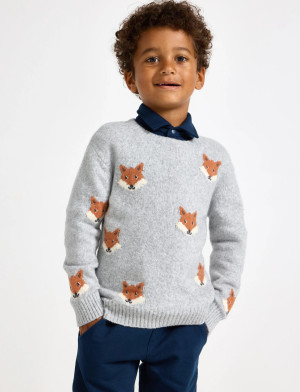 Lindex Stickad Tröja - Grey - 110