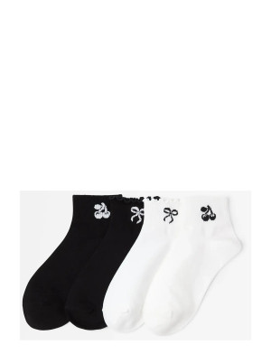Lindex Sock High Ankle 4 P Placement   36/38 Black 36/38
