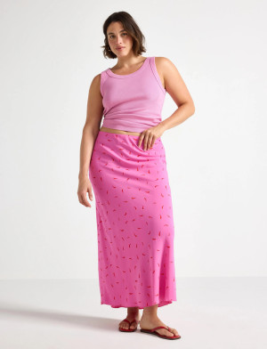 Lindex Maxi Skirt - Pink - XXL
