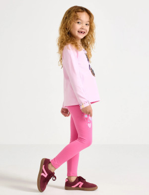 Lindex Leggings With Brushed Inside - Pink - 110