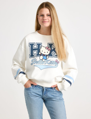 Lindex Hello Kitty Sweatshirt With Brushed Inside - White - 146/152