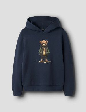 LMTD Nlmnamse Ls Bru Sweat W. Hood - Navy - 170-176 Navy 170-176
