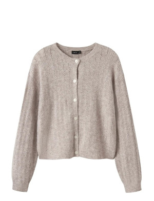 LMTD Nlfkira Ls Short Knit Cardigan - Beige - 146-152
