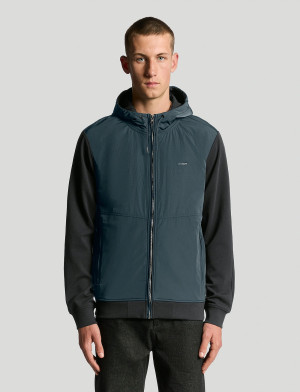 Scott Half Raglan Hybrid Hoodie - Navy - M