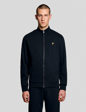 Scott Pique Zip Through Sweatshirt - Black - S