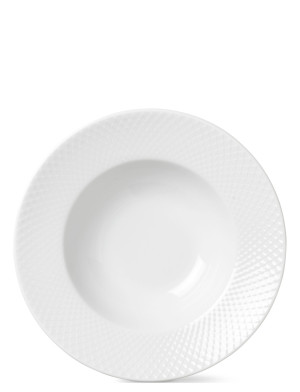 Lyngby Porcelæn Rhombe Dyb Tallerken   Ø 24.5 CM White Ø 24.5 CM