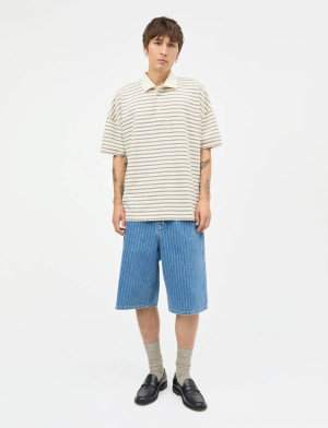 Mads Nørgaard Light Terry Polo Ss St  Tee - Multi/patterned - XL Multi/patterned XL