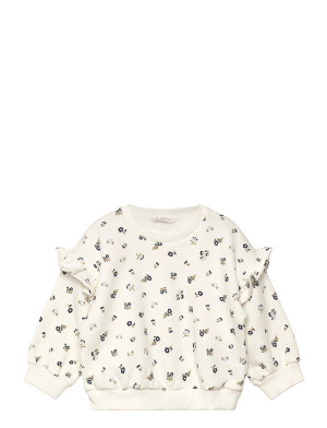 Mango Ruffle Detail Sweatshirt   3-4 Cream 3-4