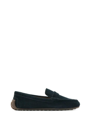 Mango Leather Loafers - Navy - 39 Navy 39
