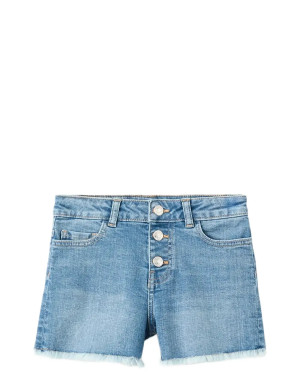 Mango Frayed Hem Shorts - Blue - 122