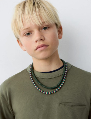 Mango Cotton T-Shirt With Pocket Detail - Khaki green - 11-12 Khaki green 11-12